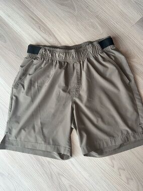 Legend Men's Outdoor Shorts M Taupe Performance Athletic Elastic Drawstring